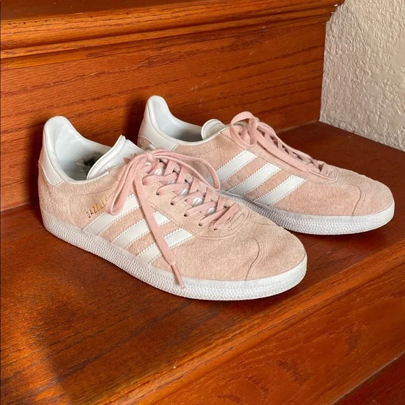 Adidas Gazelle Pink and White Sneakers - Picture 1 of 11